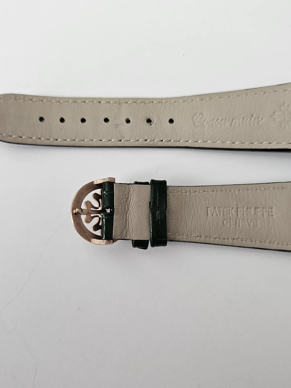 Emerald Green Leather Watch Strap with Vs1 Moissanite D Color Stones On Buckle